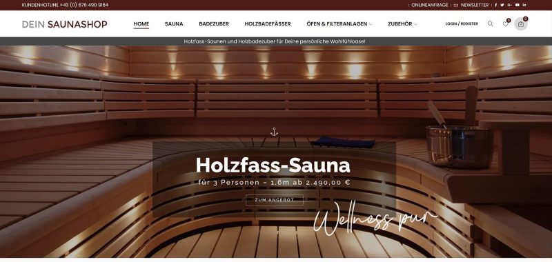 Neuer Sauna und Badefässer Onlineshop zu verkaufen.